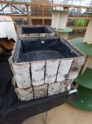 4 Lined Log Planters