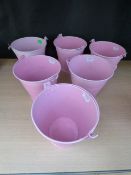 6 Small Decorative Buckets