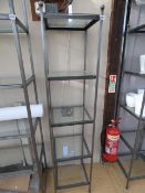 5 Tier Polished Steel & Plate Glass Shelving Unit