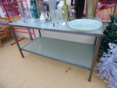 2 Tier Glass Topped Display Table