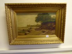 Ornate Gilt Framed Oil on Canvas Depicting a Shore Scene