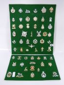 Collection of 55 Assorted Military Cap Badges