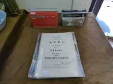 2 Transistor Radios & Signed Copy of 'Ruby' Song Sheet