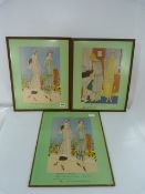 3 Framed 1920's Fashion Prints