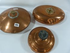 3 Early Copper Bed Warmers