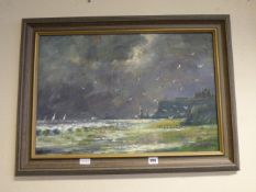 Framed Jack Rigg Oil Painting - Off Whitby