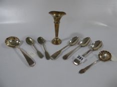 Silver Tulip Vase - Georgian & Victorian Silver Spoons etc