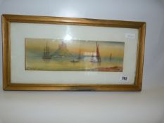 Gilt Framed Water Colour Depicting St Michaels Mount