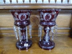 Pair of Victorian Lustres