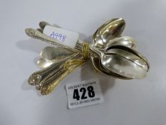 12 Mixed Solid Silver Teaspoons