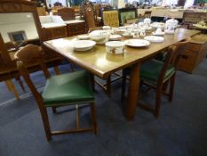Art Deco Oak Dining Table & 4 Chairs