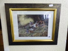 Framed Print - Tiger & Cubs