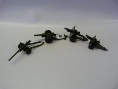 4 Diecast Dinky Field Guns
