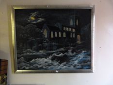 Large Framed Graveyard Scene