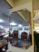1950's 2 Tone Bevelled Mirror