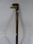 2 Horn & Silver Walking Sticks