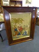 Mahogany Framed Religious Tapestry