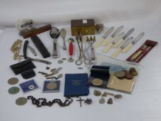 Tray Consisting of Coins - Pen Knives etc
