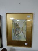 Gilt Framed Water Colour Depicting a Scene in Whitby by G S French