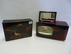 2 Paper Mache Japanese Style Jewellery Boxes
