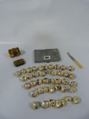 Deco Silver Cigarette Case - Early Snuff Box - Regimental Buttons etc