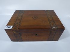 Mahogany Inlaid Jewellery Box