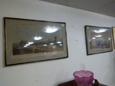 2 Framed Engravings - One Entitled Late for the Male & The Other Road Versus Rail