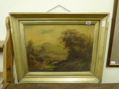 Gilt Framed Victorian Oil on Board Depicting a Country Scene