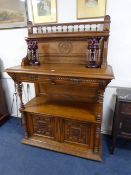 Good Quality Oak Edwardian Carved Buffet Sideboard