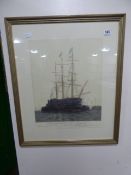 Gilt Framed Print Depicting The Last Journey of The Victory 1922