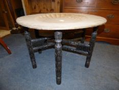 Brass Topped Benares Table