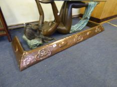 Art Nouveau Brass Fire Kerb