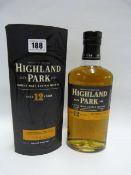 Bottle of Highland Park 12 Year Old Scotch Whisky