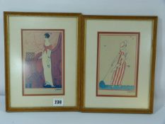 2 Framed French Fashion Prints