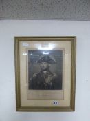 Gilt Framed Etching of The Right Honourable Lord Nelson