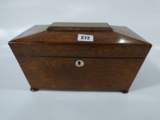 Mahogany Sarcophagus Tea Caddy