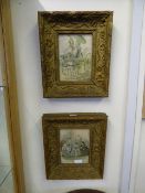 2 Gilt Framed 19th Century French Lithographs