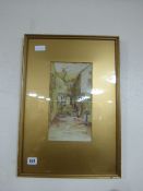 Gilt Framed Water Colour Depicting a Scene in Whitby by G S French