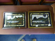 2 Edwardian Framed Pictures Depicting Rio De Janeiro