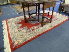 7ft x 5ft Red Floral Patterned Floor Rug