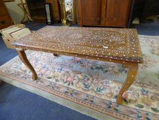 Fruit Wood Coffee Table with Mother of Pearl Inlay