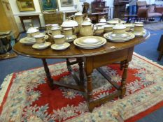 Oak Drop Leaf Table on Turned Legs