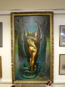 Ornate Gilt Framed 5ft x 3ft Fantasy Art Picture