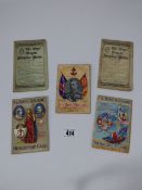 5 Early 1900 Boys Brigade Membership Cards