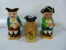 3 Burlington Ware Toby Jugs