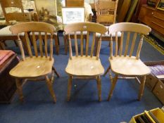 3 Pine Dining Chairs