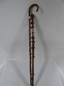1 Twisted & 1 Knobbly Vintage Walking Stick