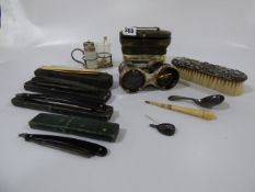 2 Cut Throat Razors - Opera Glasses - Silver Backed Brush etc