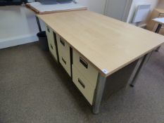 Work Table in Light Beech & Chrome Finish