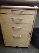 Stand Alone 4 Drawer Pedestal in Light Beech Finish
